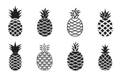 Modello di logo icona frutto ananas illustrazione vettoriale design v.11