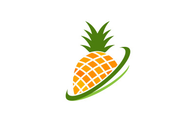 Modello di logo icona frutto ananas illustrazione vettoriale design v.13