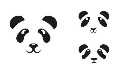 Panda sevimli simge Şablon vektör çizim tasarımı v.6