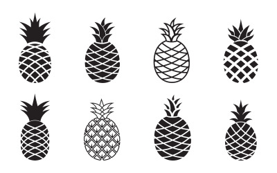 Pineapple fruit icon logo template vector  illustration design v.11