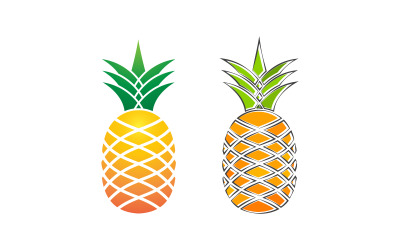 Pineapple fruit icon logo template vector  illustration design v.8