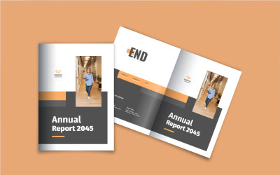 Progettazione di brochure di report annuale, layout di modello di progettazione di brochure di report finanziario o di report aziendale