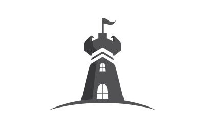 Schlossbau-Vektor-Illustrationsdesign-Vorlage v.7