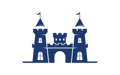 Schlossgebäude-Vektor-Illustrationsdesign-Vorlage v.5