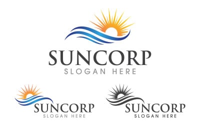 Sun shine illustration Icon Logo Template design v.11