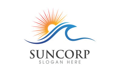 Sun shine illustration Icon Logo Template design v.2