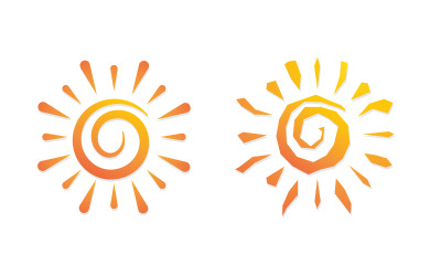 Sun shine illustration Icon Logo Template design v.4