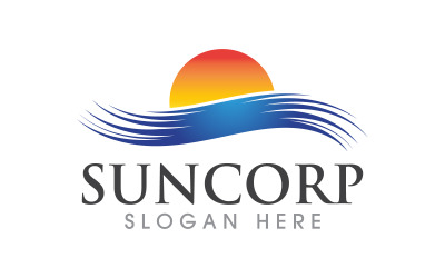 Sun shine illustration Icon Logo Template design v.7