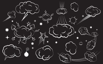 Cloud Comic Book  Pop art Design Element Vector Illustration v.5