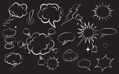 Cloud Comic Book  Pop art Design Element Vector Illustration v.6