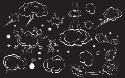 Cloud Comic Book Pop art Designový prvek vektorové ilustrace v.5