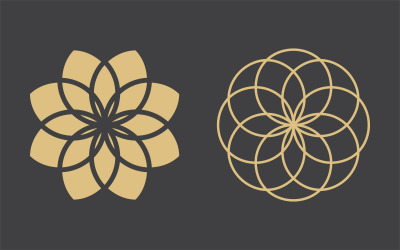 Geometric logo template. Vector circular arabic ornamental symbols v.10