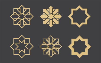 Geometric logo template. Vector circular arabic ornamental symbols v.13