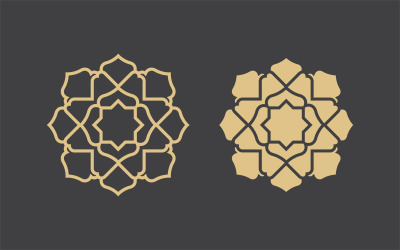 Geometric logo template. Vector circular arabic ornamental symbols v.14