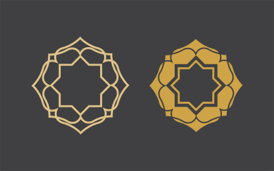 Geometric logo template. Vector circular arabic ornamental symbols v.15