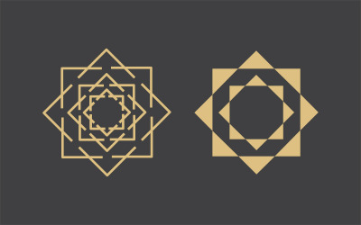 Geometric logo template. Vector circular arabic ornamental symbols v.17