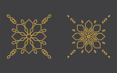 Geometric logo template. Vector circular arabic ornamental symbols v.18