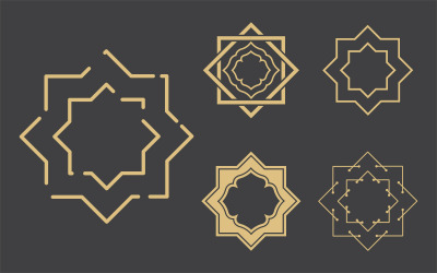 Geometric logo template. Vector circular arabic ornamental symbols v.20