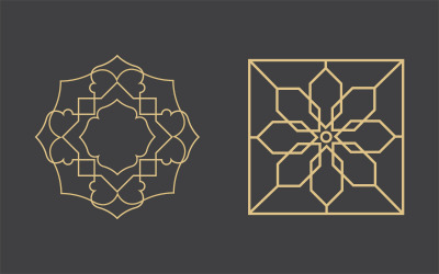 Geometric logo template. Vector circular arabic ornamental symbols v.21