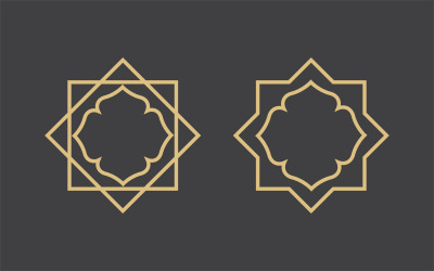 Geometric logo template. Vector circular arabic ornamental symbols v.7