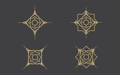 Geometric logo template. Vector circular arabic ornamental symbols v.8