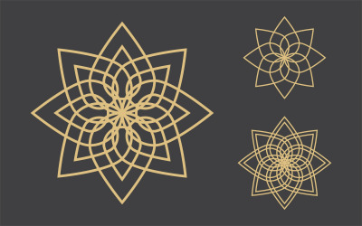 Geometric logo template. Vector circular arabic ornamental symbols v.9