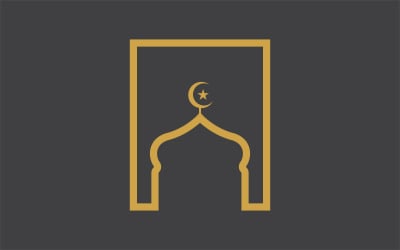 Islamic Moslem building icon vector Illustration design