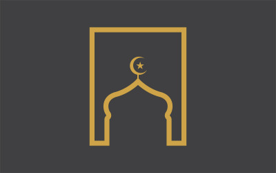 Islamisk muslimsk byggnad ikon vektor Illustration design