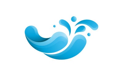 Wasserwelle Spritzwassertropfen Symbol Vektor Illustration Design v.14