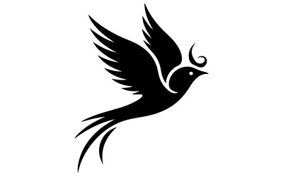 A illustration of a black silhouette of a bird