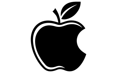 A silhouette style vector of a sitting apple