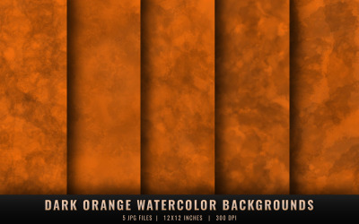 Abstract Dark Orange Watercolor Backgrounds