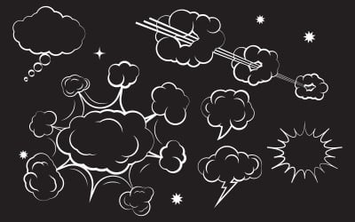 Cloud Comic Book  Pop art Design Element Vector Illustration v.1