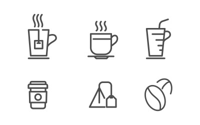 Coffee tea caf Logo illustration Template vector icon design v.10
