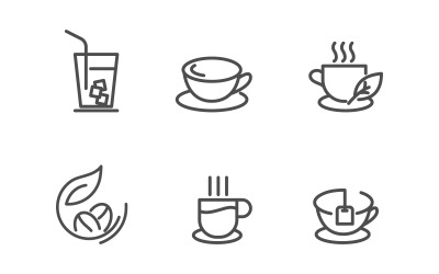 Coffee tea caf Logo illustration Template vector icon design v.11