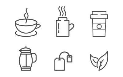 Coffee tea caf Logo illustration Template vector icon design v.4