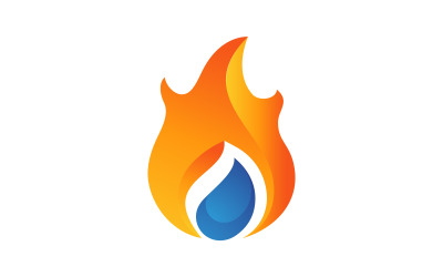 Heet vuur en vlam pictogram vector ontwerp sjabloon v.10