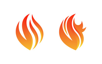 Heet vuur en vlam pictogram vector ontwerp sjabloon v.14