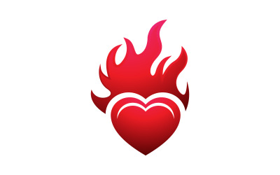 Heet vuur en vlam pictogram vector ontwerp sjabloon v.1