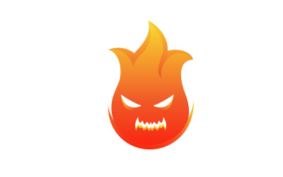 Heet vuur en vlam pictogram vector ontwerp sjabloon v.9