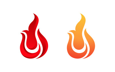 Hot fire and flame  icon vector design template v.12