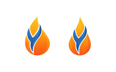 Hot fire and flame  icon vector design template v.13