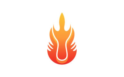 Hot fire and flame  icon vector design template v.15
