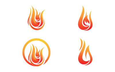 Hot fire and flame  icon vector design template v.4