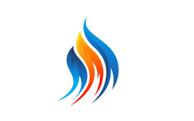 Hot fire and flame  icon vector design template v.6