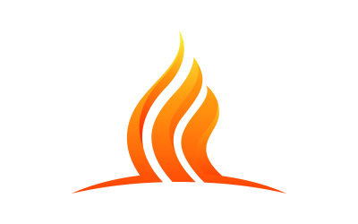Hot fire and flame  icon vector design template v.7