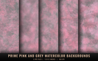 Prime Pink and Grey Watercolor Backgrounds