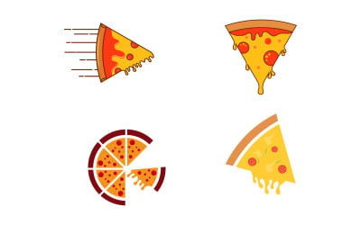 Yummy Pizza Vector icon design illustration Template v.2