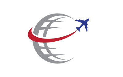 Illustrazione di tour e viaggi con icona di aereo Modello di logo v.3