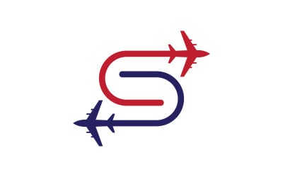 Illustrazione di viaggio e tour dell&amp;#39;icona dell&amp;#39;aereo Design del logo Modello v.4